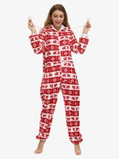 Family Christmas Pajamas Adult's Polyester Christmas Pattern Jumpsuit -Christmas Costumes Store 202211151149545372732