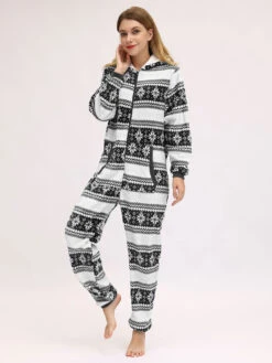 Family Christmas Pajamas Adult's Polyester Christmas Pattern Jumpsuit -Christmas Costumes Store 202211151149548711485