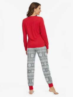 Family Christmas Pajamas Kid's Adult's Polyester Christmas Pattern Pants Top -Christmas Costumes Store 20221115115016622867