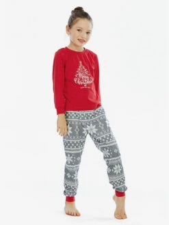 Family Christmas Pajamas Kid's Adult's Polyester Christmas Pattern Pants Top -Christmas Costumes Store 202211151150178009535