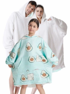 Unisex Christmas Top Light Sky Blue Overcoat Flannel Christmas Holidays Costumes