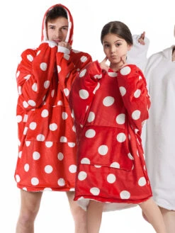 Unisex Christmas Top Red Overcoat Flannel Christmas Holidays Costumes