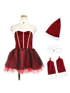 Women's Christmas Set Red Hat Dress Gloves Polyester Christmas Holidays Costumes -Christmas Costumes Store 202211221420228542983
