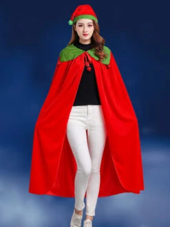 Unisex Christmas White Cloak Hat Polyester Christmas Holidays Costumes