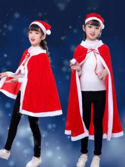 Unisex Christmas White Cloak Hat Polyester Christmas Holidays Costumes -Christmas Costumes Store 202211221420496143032