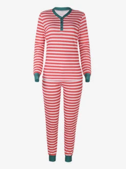 Matching Family Christmas Pajamas Toddler's Kid's Stripes Winter Warm Loungewear -Christmas Costumes Store 202211231549396129886