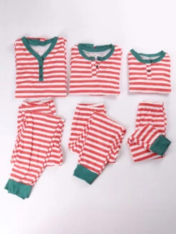Matching Family Christmas Pajamas Toddler's Kid's Stripes Winter Warm Loungewear -Christmas Costumes Store 202211231549399157963