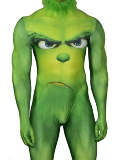 Unisex Christmas Catsuits & Zentai Green Jumpsuit Mask Lycra Spandex Christmas Holidays Costumes -Christmas Costumes Store 20221126010653142890