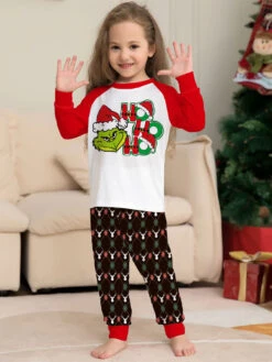 Matching Family Christmas Pajamas Kid's Baby's Polyester Cotton Pants Top Sets -Christmas Costumes Store 202212011031082637752