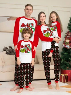 Matching Family Christmas Pajamas Kid's Baby's Polyester Cotton Pants Top Sets