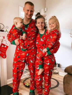 Matching Family Christmas Pajamas Kid's Toddler's Cotton Pants Top Sets