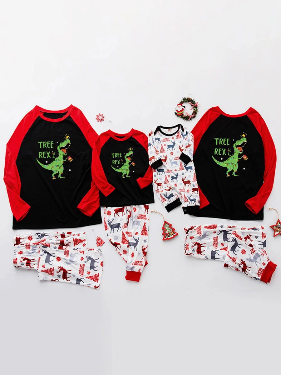 Matching Family Christmas Pajamas Baby's Toddler's Christmas Pattern Top Pants Sets 5 Matching Family Christmas Pajamas Baby's Toddler's Christmas Pattern Top Pants Sets - Image 5