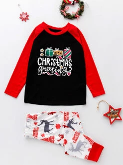 Family Christmas Pajamas Kid's Adult's Christmas Pattern Top Pants Sets -Christmas Costumes Store 202212081414207823654