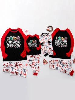 Family Christmas Pajamas Kid's Adult's Christmas Pattern Top Pants Sets -Christmas Costumes Store 202212081414214877646