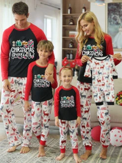 Family Christmas Pajamas Kid's Adult's Christmas Pattern Top Pants Sets