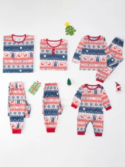 Christmas Matching Family Pajamas Adult's Toddler's Christmas Pattern Pants Top Sets -Christmas Costumes Store 202212081414231197411
