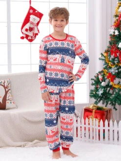 Christmas Matching Family Pajamas Adult's Toddler's Christmas Pattern Pants Top Sets -Christmas Costumes Store 20221208141423476484