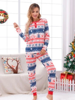 Christmas Matching Family Pajamas Adult's Toddler's Christmas Pattern Pants Top Sets -Christmas Costumes Store 202212081414239428152