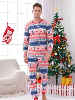 Christmas Matching Family Pajamas Adult's Toddler's Christmas Pattern Pants Top Sets -Christmas Costumes Store 202212081414250272585