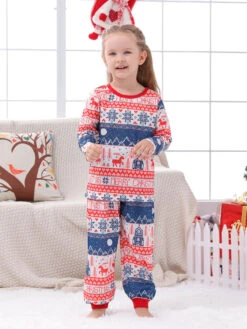 Christmas Matching Family Pajamas Adult's Toddler's Christmas Pattern Pants Top Sets -Christmas Costumes Store 202212081414254193714