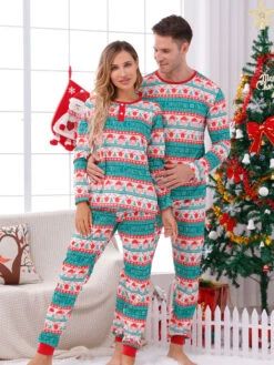 Christmas Matching Family Pajamas Adult's Toddler's Christmas Pattern Pants Top Sets -Christmas Costumes Store 202212081414271299883