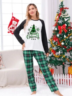 Family Christmas Pajamas Adult's Toddler's Christmas Pattern Plaid Pants Top Sets 12 Family Christmas Pajamas Adult's Toddler's Christmas Pattern Plaid Pants Top Sets -Christmas Costumes Store 202212081414318288702