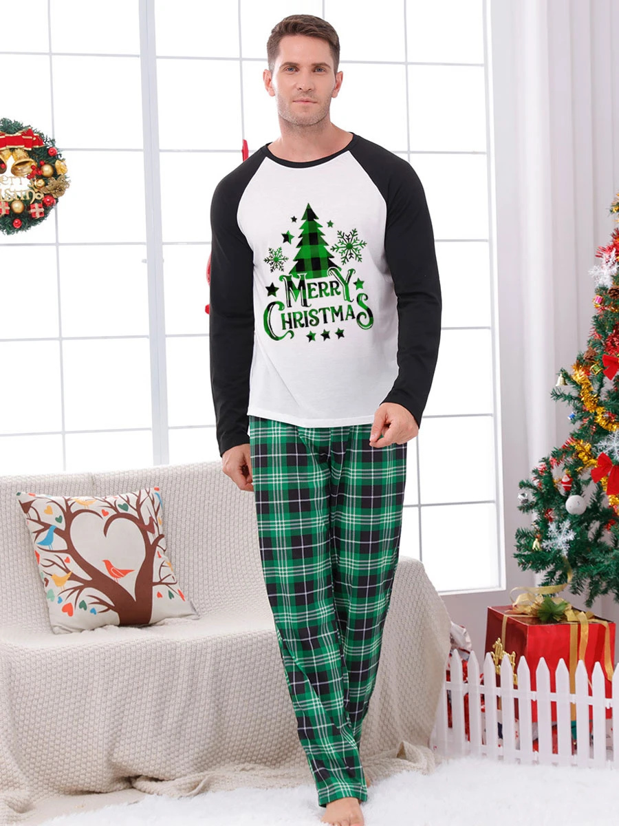 Family Christmas Pajamas Adult's Toddler's Christmas Pattern Plaid Pants Top Sets 4 Family Christmas Pajamas Adult's Toddler's Christmas Pattern Plaid Pants Top Sets - Image 4