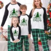 Family Christmas Pajamas Adult's Toddler's Christmas Pattern Plaid Pants Top Sets