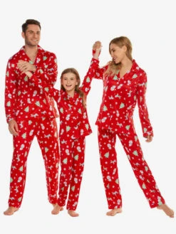 Family Christmas Pajamas Kid's Toddler's Christmas Pattern Pants Top Sets