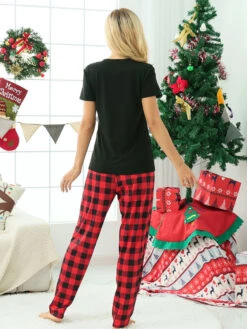 Christmas Matching Family Pajamas Adult's Baby's Christmas Pattern Plaid Top Pants Sets -Christmas Costumes Store 202212081414467244493