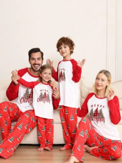 Family Christmas Pajamas Baby's Toddler's Christmas Pattern Top Pants Sets -Christmas Costumes Store 202212081414505524794