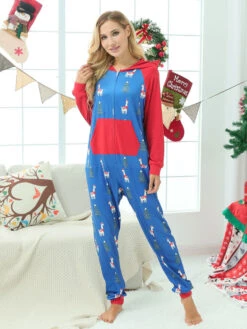Family Christmas Pajamas Baby's Adult's Christmas Pattern Jumpsuit -Christmas Costumes Store 202212081414577189774
