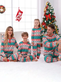Christmas Matching Family Pajamas Adult's Toddler's Christmas Pattern Pants Top Sets -Christmas Costumes Store 202212081414580629961
