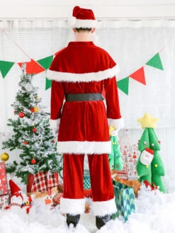 Christmas Santa Clause Costume Men Top Pants Beard Hat Cape Sash Shoe Cover Outfit 7 Piece Halloween -Christmas Costumes Store 4bf2a77c abd4 487c b30f b33e3373fbe9