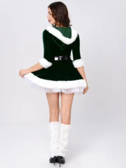 Women Christmas Tunic Red Polyester Fiber Sash Dress Polyester Color Block Christmas Holidays Costumes -Christmas Costumes Store 4e5249a9 7ee7 498e 82bd 5487bd8c0119