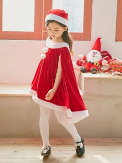Christmas Costume Kids Outfit Dresses Shorts Hat 3 Piece Set For Little Girls Halloween -Christmas Costumes Store 5e3a490a aef4 4b23 8d60 3dd18027551c