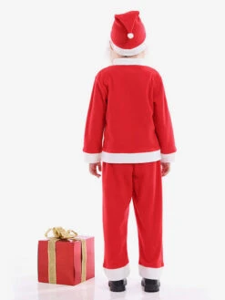 Kids Cosplay Costume Santa Claus Red Polyester Fiber Top Hat Sash Pants 4-Piece Set Kids Christmas Costume -Christmas Costumes Store 636a436d d8b9 496a 9c3d b4ad8cfc69e0