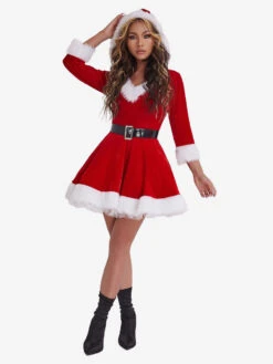 Women Christmas Tunic Red Polyester Fiber Sash Dress Polyester Color Block Christmas Holidays Costumes -Christmas Costumes Store 7da2a847 bcbf 4928 ada7 23fe6301ae2c
