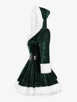 Women Christmas Tunic Red Polyester Fiber Sash Dress Polyester Color Block Christmas Holidays Costumes -Christmas Costumes Store a2829b59 5e78 4c35 98b2 3afd5b25c2b7