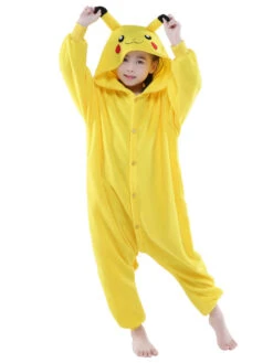 Kigurumi Pajamas Pikachu Onesie For Kids Yellow Christmas Winter Sleepwear Mascot Animal Costume Halloween -Christmas Costumes Store ae6bc945 cda9 4ac4 8dce 1d301541b218