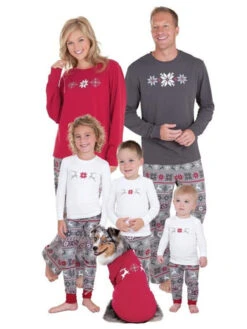 Christmas Family Pajamas Matching Father Deep Gray Printed Top And Pants 2 Piece Set For Men
