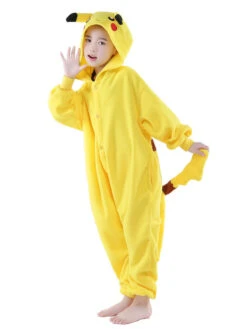 Kigurumi Pajamas Pikachu Onesie For Kids Yellow Christmas Winter Sleepwear Mascot Animal Costume Halloween -Christmas Costumes Store fce55592 d09d 47a7 8d4c f30885f670b3